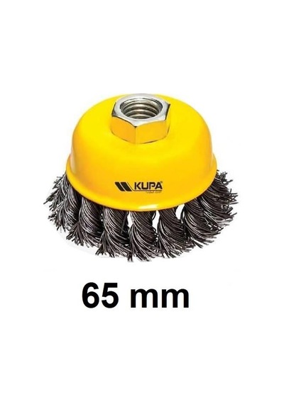 Kupa Çelik Burgulu Çanak Tel Fırça 65 Mm.