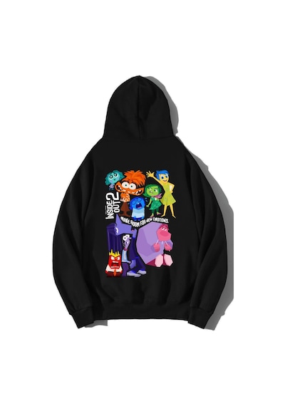 Brz Collection Unisex Oversize Ters Yüz Make Room For New Emotions Hoodie Siyah