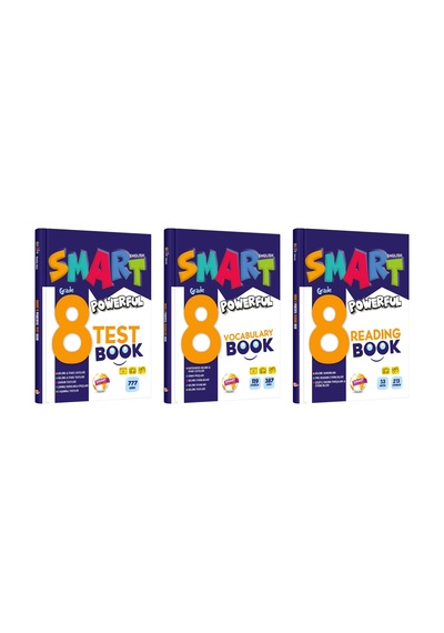Smart English 8. Sınıf Powerful Test + Vocabulary + Reading Book Seti 3 Kitap