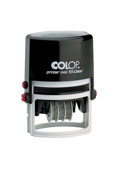 Colop Prınter Oval 55 Tarih Kaşe Siyah Kasa Mavi Keçe - 33 x 55 MM