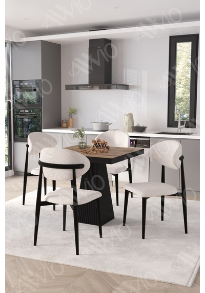 Avvio Viola Siyah Polo Metal Sandalye 90x90 Kare Yemek Masası Mutfak Masası Masa Sandalye Takımı Akçaağaç Avvio Viola Siyah Polo Metal Sandalye 90x90 Kare Yemek Masası Mutfak Masası Masa Sandalye Takımı Akçaağaç