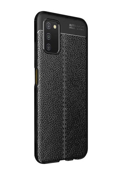 Microsonic Samsung Uyumlu Galaxy A03s Kılıf Deri Dokulu Silikon