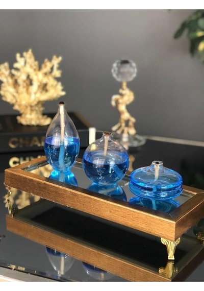 Kandillo Mavi Kandil Yağı Kokusuz Dumansız Iç Mekan Gaz Lambası Yakıtı 400 Ml 1 Metre Fitil Abundance Prosperity