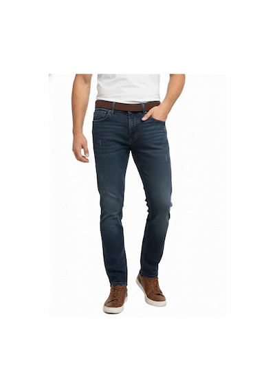 Erkek Silim Fit Jeans Tırnak Eskitme Model Pantolon 311 Bgl-st04975 Koyu Mavi