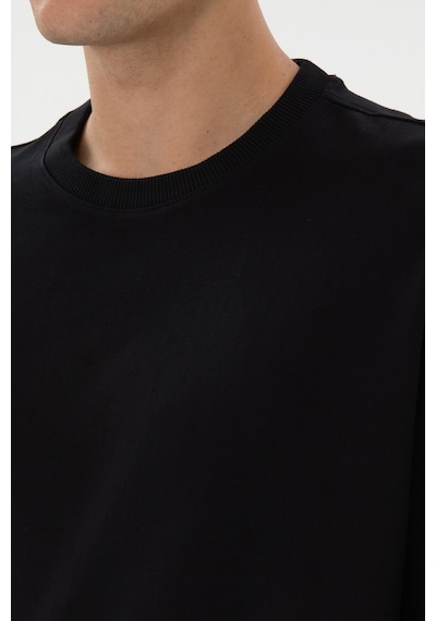 U.S. Polo Assn. Erkek Comfort Fit Bisiklet Yaka Siyah İnce Sweatshirt 50316378-VR046
