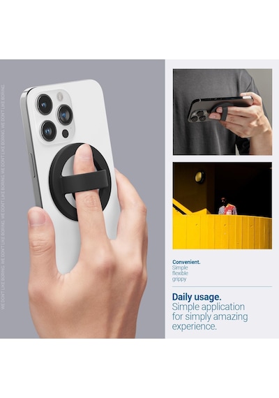 Spigen Caseology Magsafe Destekli Modeller İle Uyumlu Telefon Tutucu Halka Nano Pop Mag Fit Ring Siyah - Afa07060 Spige