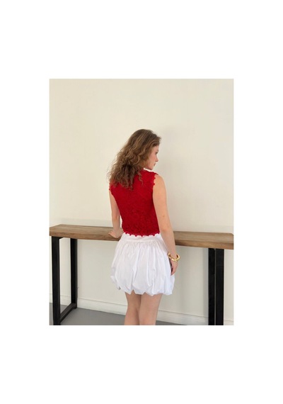 Verymoda Dantel Yelek D3026 Kırmızı