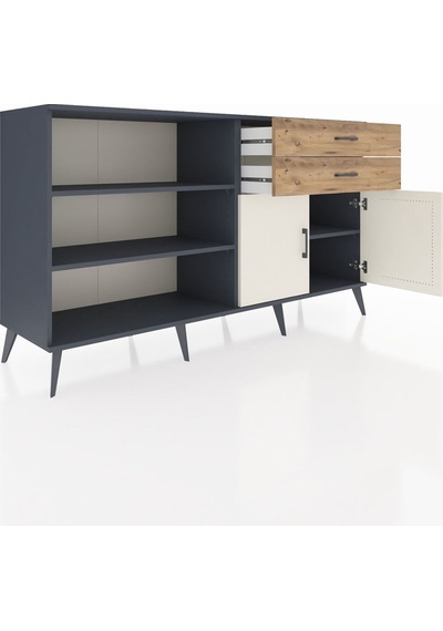 Hyperion Konsol 3 Raflı 2 Çekmeceli 2 Kapaklı 176x44x99 Antrasit- Antrasit-aytaşı/çam Hyperion Konsol 3 Raflı 2 Çekmeceli 2 Kapaklı 176x44x99 Antrasit- Antrasit-aytaşı/çam