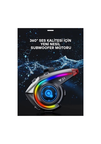 Y21 Rgb Işık Efektli Intercom Bluetooth Motosiklet Kask Kulaklığı Intercom Kulaklık 18515557
