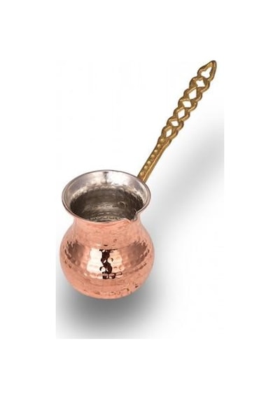 Turna Bakır Eylül Cezve 3 No 4 Fincan Makine Dövme Kırmızı Turna