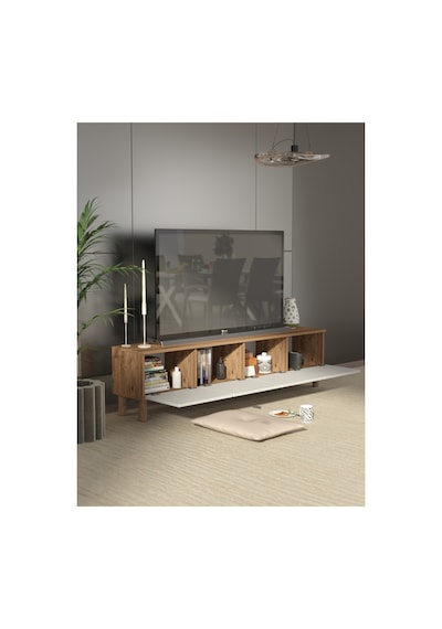 Bohem Tarz 180 Cm 4 Kapaklı Mdf Kapak Tv Ünitesi Ceviz