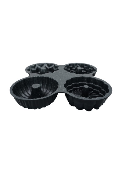 Viona 4'lü Muffin Döküm Kek Kalıbı Siyah Siyah