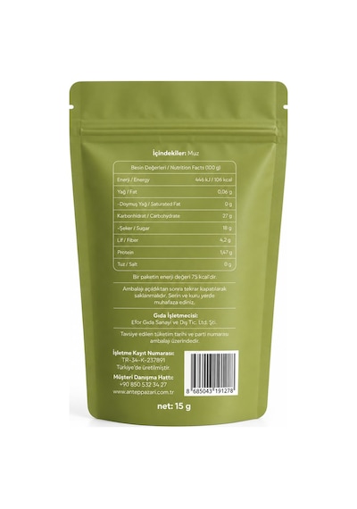 Muz Kurusu Meyve Cipsi - Dondurularak Kurutulmuş Freeze Dried Çıtır Muz