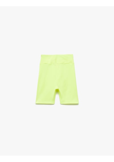 Koton Yüksek Bel Slim Fit Biker Spor Tayt Neon Yeşili 5sak40174nk Neon Yeşili
