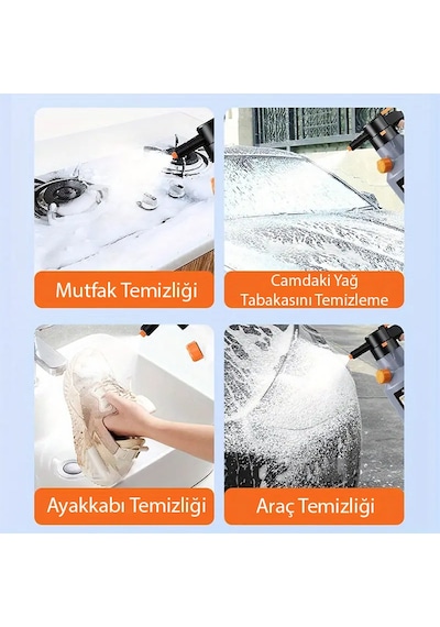 Ezere 2l Yüksek Basınçlı Şarjlı Köpük Makinası Oto Yıkama Pompası Köpük Püskürtücü
