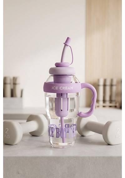 Ice Bottle Pipetli Suluk Matara 1300 Ml Mor
