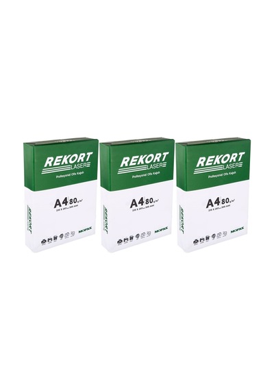 Mopak Rekort A4 80gr/m2 Fotokopi Kağıdı 1500 Adet 3pk 500