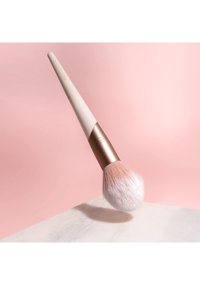 Allık Ve Bronzlaştırıcı İçin Luxe Peluş Pudra Makyaj Fırçası, Pudra Makyajıyla En İyi Çalışır, Lüks Ve Göz Alıcı Çevre Dostu Premium Makyaj Fırçası, Sentetik Kıllar, Pembe, 1 Adet