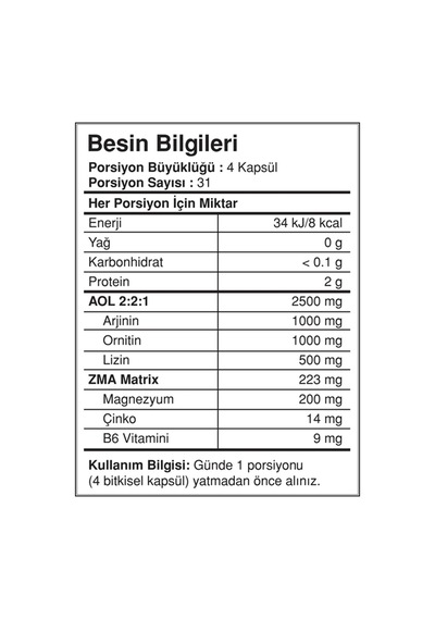 Bigjoy Aol Zma 124 Kapsül - Arjinin