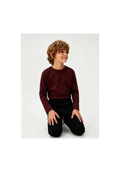 Poala Kids Bordo Uzun Kol Basic Tshirt