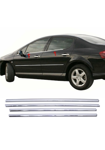 Peugeot 407 Krom Cam Çıtası 4 Parça P.çelik 2004 Üzeri