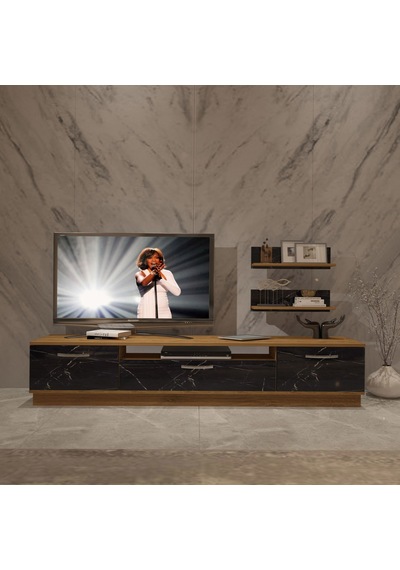 Decoraktiv Trio 4 Mdf Tv Ünitesi Tv Sehpası Pera - Siyah Mermer