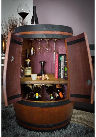 Masifart Şarap Fıçısı Üstten Kapaklı Mini Bar