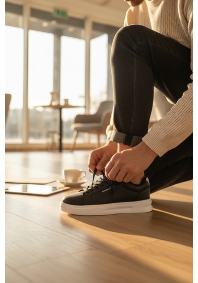 Enoch Düz Taban Stan Smith Casual Sneaker Siyah