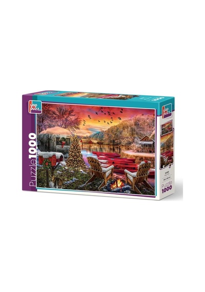 Kar Masalı Ve Göç Yolu İkili Set - 2 X 1000 Parça Manzara İkili Puzzle Seti