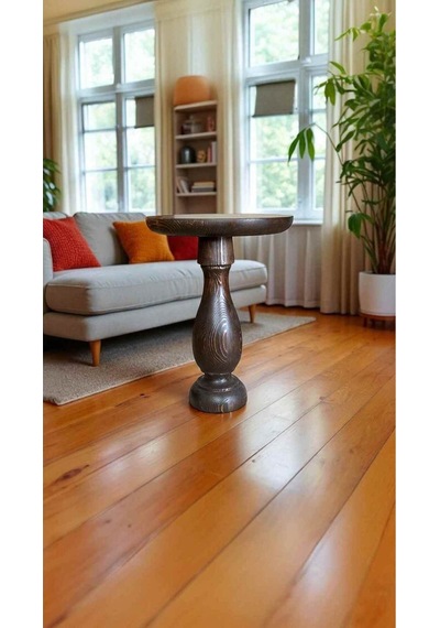 Doğal Ahşap Mantar Yan Sehpa Ceviz Renk Tekli Sehpa Modeli - Wooden Coffee Side Table Ceviz