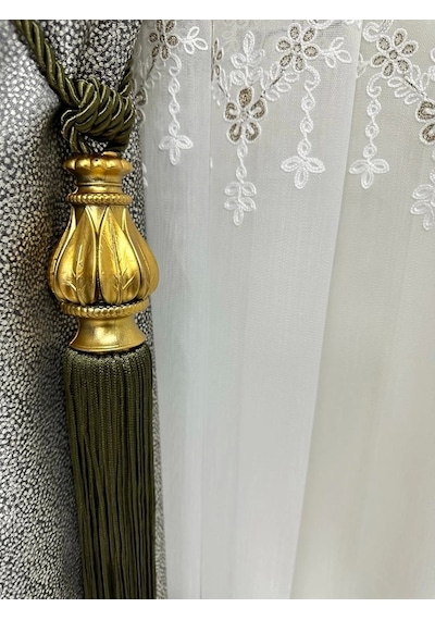 Nivemeshome Yeşil Saçaklı Gold Aparat Tavan Toplama Braçol Altın