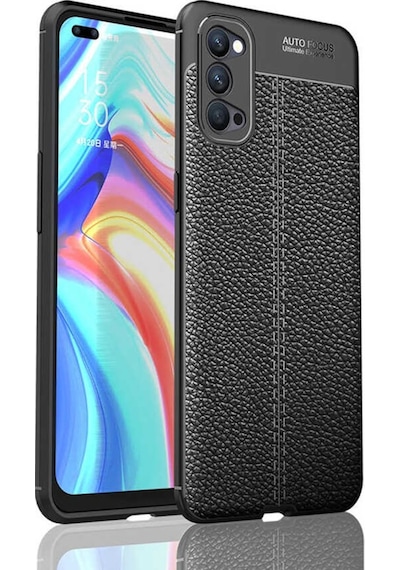 Oppo Reno 4 Kılıf Zore Niss Deri Desenli Silikon Kılıf
