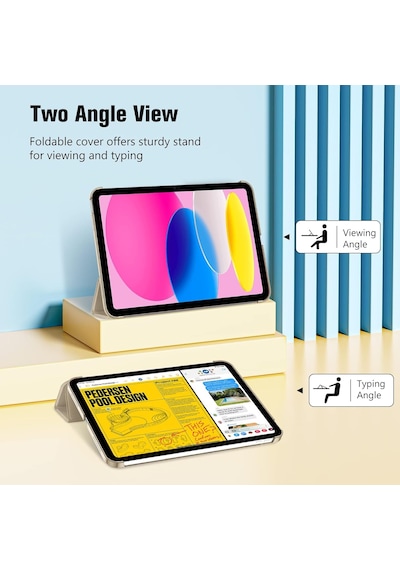Apple Uyumlu iPad, A16 11.nesil 2025 Smart Folio Cover Akıllı Uyku Modlu Pu Deri Standlı Tablet Kılıfı Kapaklı Kılıf