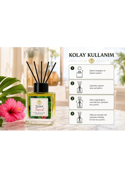 Oda Kokusu 110 Ml Reed Diffuser Uzun Süreli Ferah Koku Tropikal Diğer