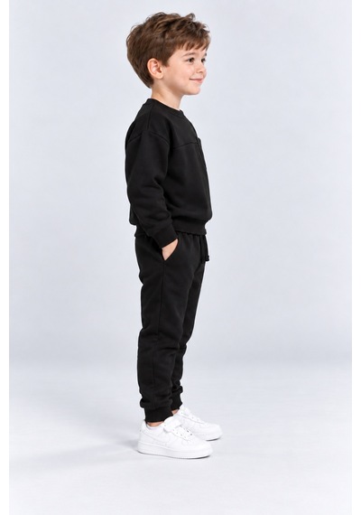 Ahengim Erkek Çocuk Cepli Sweatshirt Ve Jogger Eşofman Altı 2 Li Takım Günlük Rahat Çocuk Eşofman Seti Ak125 Siyah Ahengim Erkek Çocuk Cepli Sweatshirt Ve Jogger Eşofman Altı 2 Li Takım Günlük Rahat Çocuk Eşofman Seti Ak125 Siyah