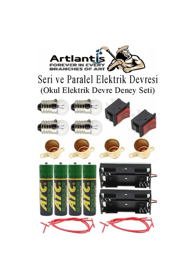 Seri Ve Paralel Basit Elektrik Devresi 1 Paket Deney Seti Sarı Mini Duy 4 Adet Mini Ampul 4 Adet Anahtar İş Eğitimi Seti