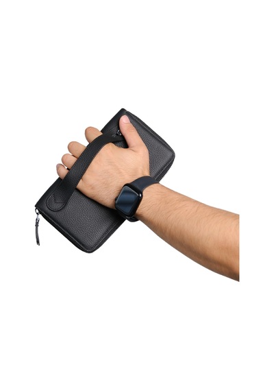 Mft Leather Hakiki Deri Unisex El Çantası Canelia 1310 Flother Mat Siyah