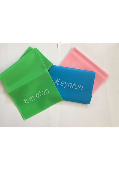 Leyaton 3lü Pilates Lastiği Pilates Bandı Pilates Bandı 120x15cm