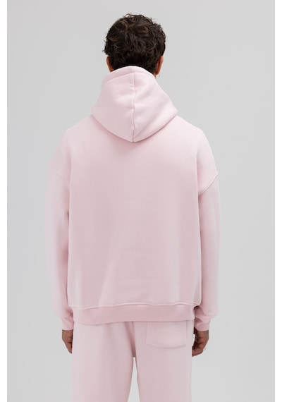 Vamos Basic Oversize Kapüşonlu Sweatshirt Pembe