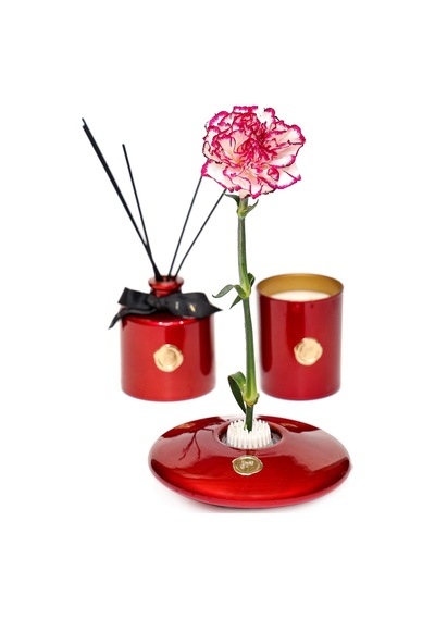 Flora Design-elegance Kırmızı Cam Vazo Kırmızı