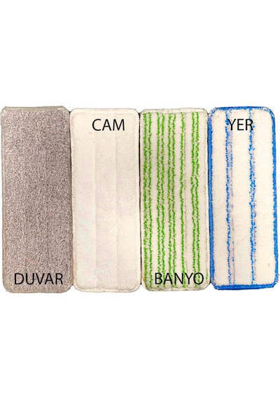 Best Mikrofiber 4'lü Tablet Mop Yedek Bezi Çift Tırnak 33 12,5 Cm