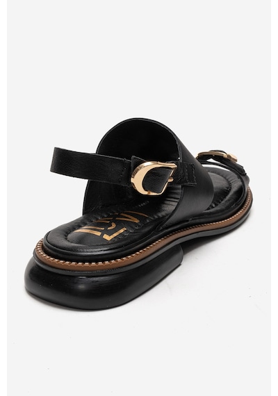 Luvishoes Cruel Siyah Cilt Hakiki Deri Kadın Sandalet