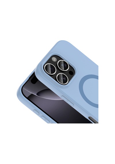 Apple iPhone Uyumlu 16 Pro Max Kılıf M-safe Şarj Özellikli Zore Aris Silikon Kapak - Baby Blue