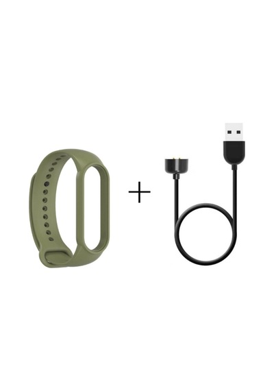 Xiaomi Mi Band 6 Şarj Aleti + Mi Band 6 Kordon Yüksek Kalite 2'li Set Yeşil-c7419