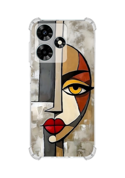 Printify Infinix Hot 30 İle Uyumlu Şeffaf Silikon Kılıf Uv Baskılı Esnek Tpu Kapak Çözüm No6