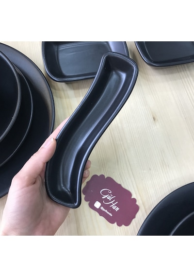 Keramika Mat Siyah 30 Parça 6 Kişilik Yemek Kahvaltı Takımı