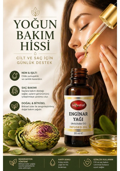 Enginar Yağı 20 Ml Maserasyon Bitkisel Bakım Yağı Cilt Ve Saç İçin Doğal Günlük Kullanım