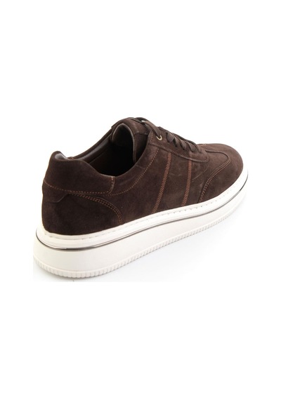 Bambi Kahve Hakiki Deri Erkek Sneaker E01089006202