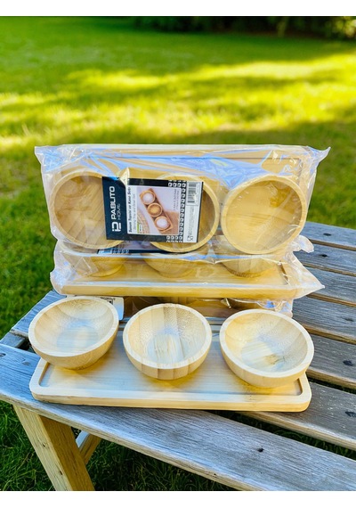 Bambu Sunumluk 4 Parça Set 3 Adet X 4 Cm Kase Derinliğ X 18 Tabak