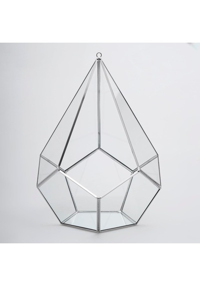 31x22x22cm Gümüş Geometrik Teraryum Cam Fanus Takı Aksesuar Çikolata Kutusu Diğer